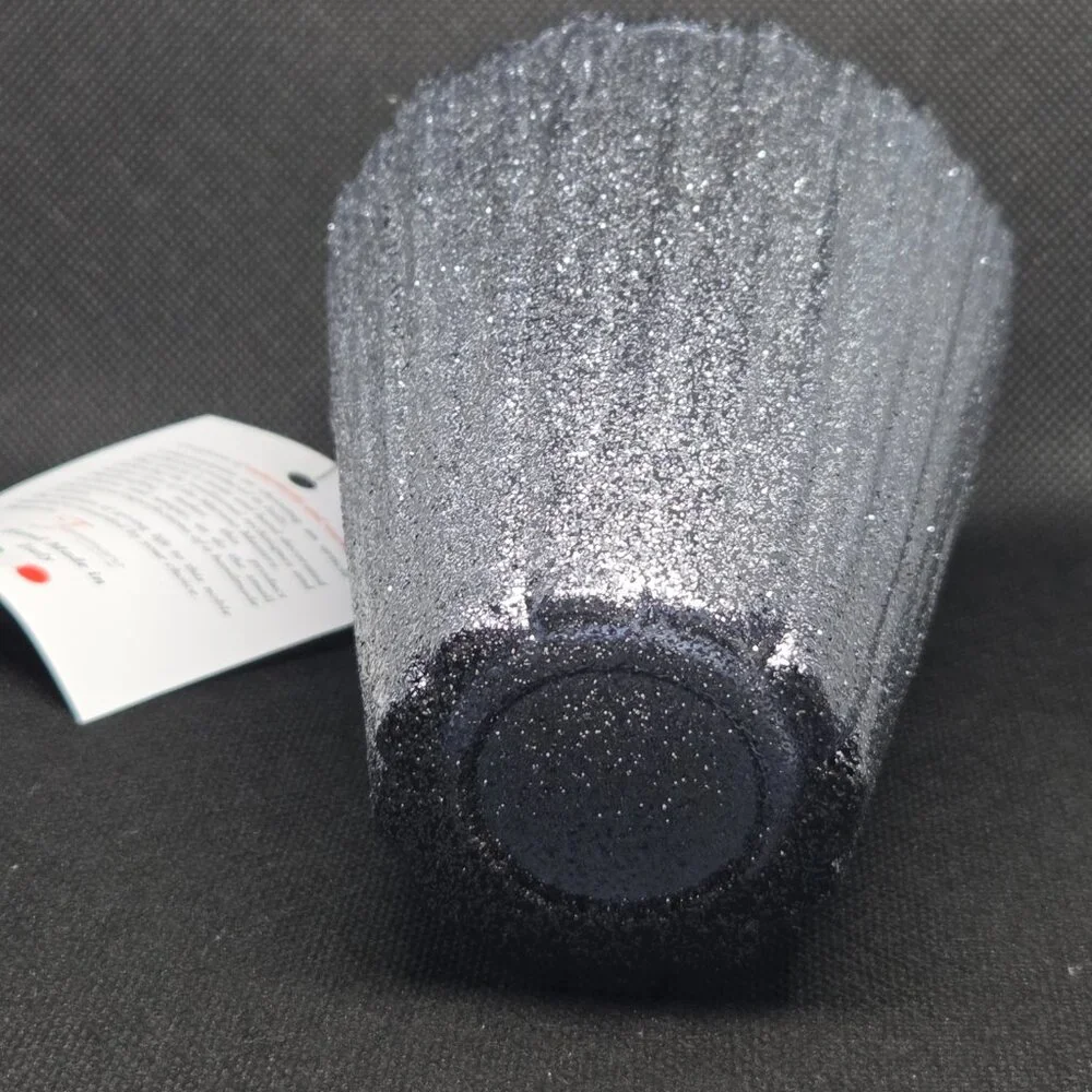Murano Glass Hand Made in Italy Asymmetrical Vase - Grey Glitter - Picture 3 of 7